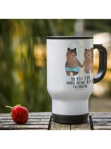 Mr. & Mrs. Panda thermosbecher Bär Freundin mit Spruch in Weiß