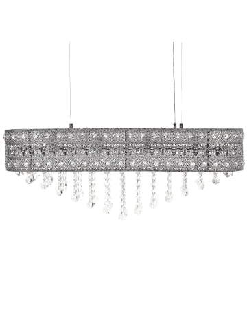Beliani Pendelleuchten BELELLE in Silber - (W) 86 x (H) 120 x (L) 23 cm