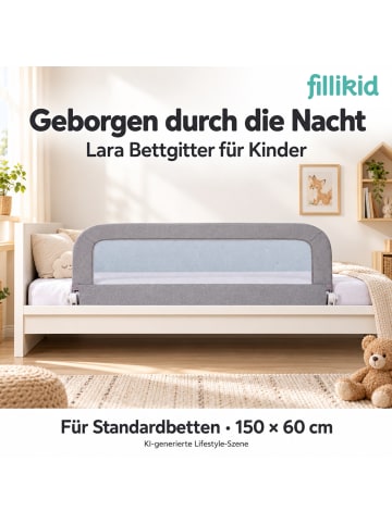 fillikid Bettgitter Lara 150x60 cm Exklusiv in Grau