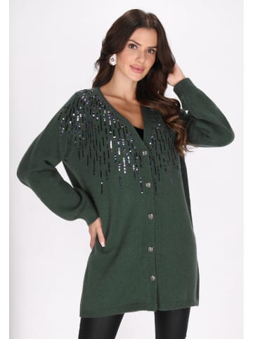 faina Damen Cardigan in Dunkelgrün
