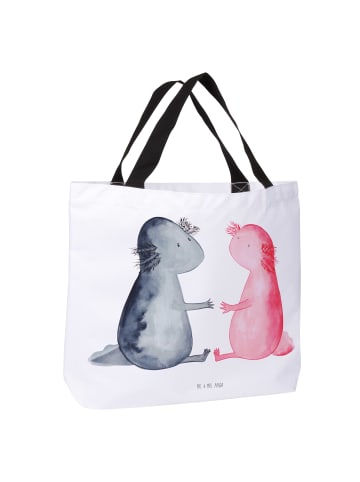 Mr. & Mrs. Panda Strandtasche Axolotl Liebe ohne Spruch in Weiß