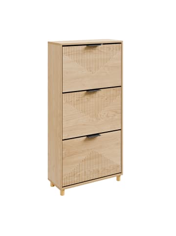 SoBuy Schuhschrank in Hell-Eiche - (W) 24 x (H) 120 x (L) 60 cm