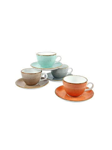 CreaTable CreaTable Vintage Nature 4er- Kaffeetassen Set 8 teilig 180 ml in mehrfarbig