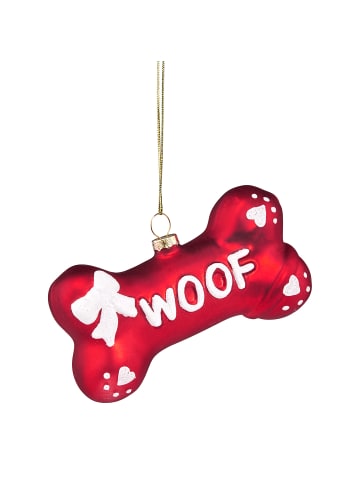 Butlers Baumanhänger HANG ON WOOF Knochen in Rot