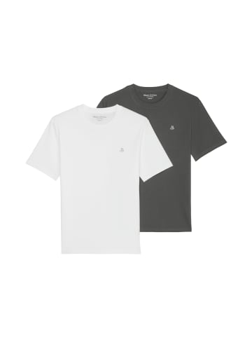 Marc O'Polo Doppelpack T-Shirts regular in 2er Pack/grey+white