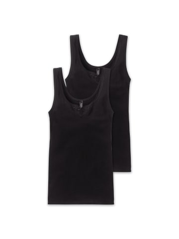 Schiesser Unterhemd 2er Pack in Schwarz