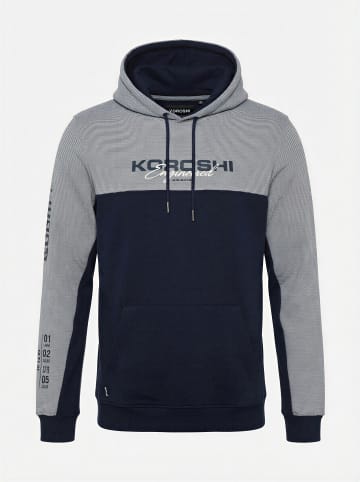 KOROSHI Hochausschnitt-Pullover aus Baumwoll-Fancy Cross in blau