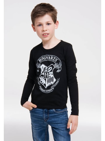 Logoshirt Langarmshirt Harry Potter Hogwarts in schwarz