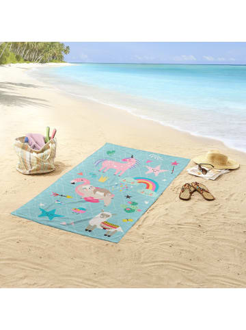 Good Morning Velours-Frottier Strandtuch Moody in blau