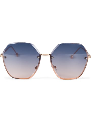 styleBREAKER Ovale Sonnenbrille in Gold / Grau Verlauf