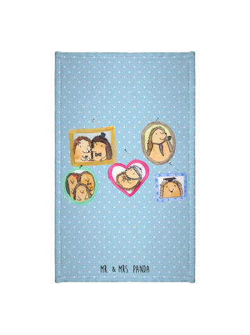 Mr. & Mrs. Panda Handtuch Igel Familie ohne Spruch in Blau Pastell