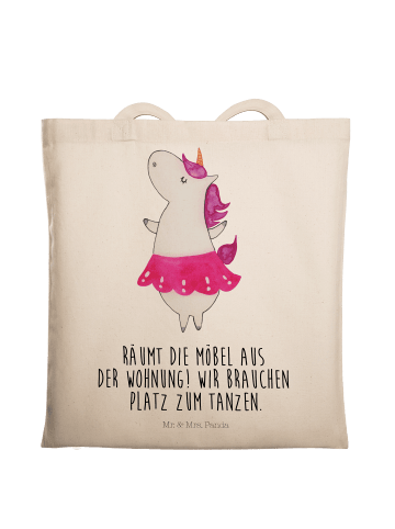 Mr. & Mrs. Panda schulterbeutel Einhorn Ballerina mit Spruch in Creme