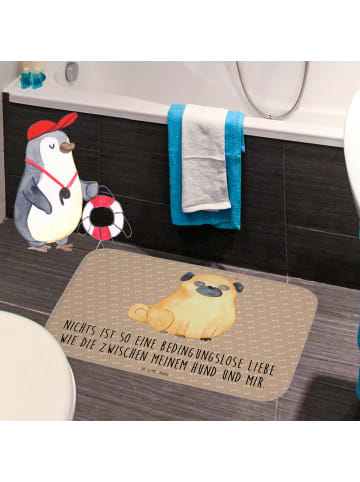 Mr. & Mrs. Panda Badematte Mops mit Spruch in Hundeglück