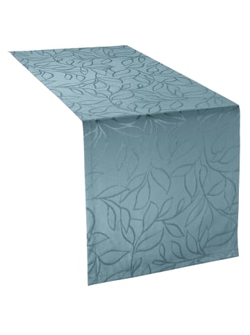 Erwin Müller Jacquard, Baumwollmischung Outdoor-Tischläufer Terrassa in eisblau