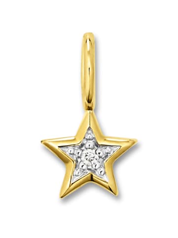 ONE ELEMENT  0.01 ct  Brillant Diamant Stern Anhänger aus 333 Gelbgold in gold