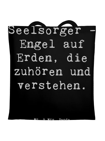 Mr. & Mrs. Panda Schultasche Spruch Seelsorger Engel mit Spruch in Schwarz