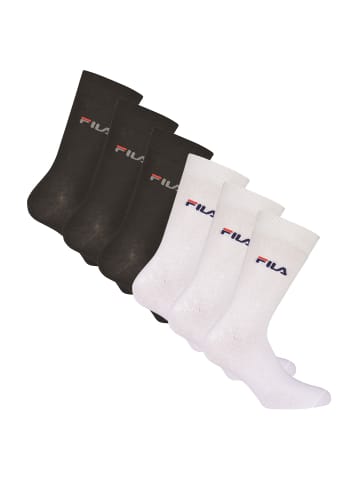 Fila Socken 6er Pack in Schwarz/Weiß