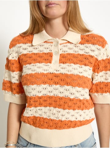 Peppercorn Pullover in Orange Peel Stripe