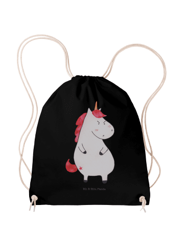 Mr. & Mrs. Panda Sportbeutel Einhorn Wut ohne Spruch in Schwarz