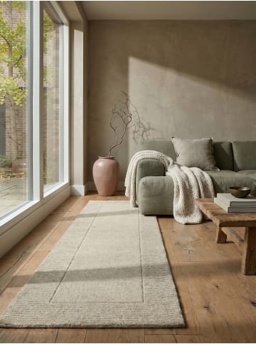 KADIMA DESIGN Wollteppich Kurzflor MOLE Handgewebt Naturfaser Wohnzimmer in Natur