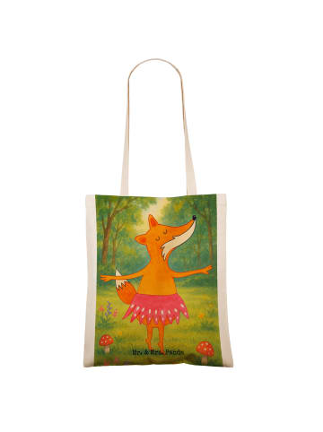 Mr. & Mrs. Panda Tragetasche Fuchs Ballerina Design ohne Spruch in Weiß