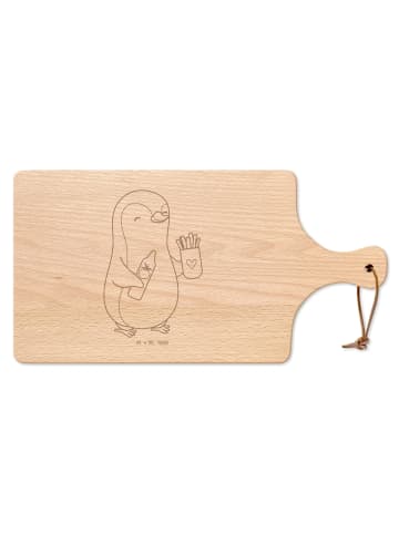 Mr. & Mrs. Panda Holzbrett Pinguin Pommes ohne Spruch in Transparent