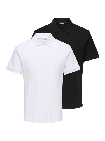 ONLY & SONS Poloshirt Ben in Schwarz / weiß