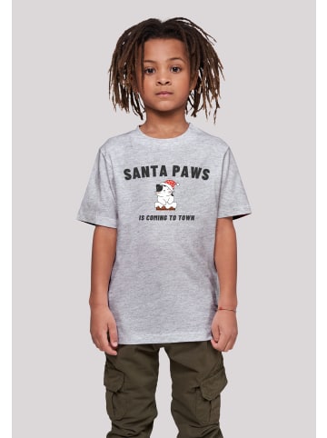 F4NT4STIC T-Shirt Santa Paws Christmas Cat in grau meliert