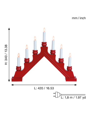 STAR Trading Lichterbogen Karin, Holz, rot in Rot