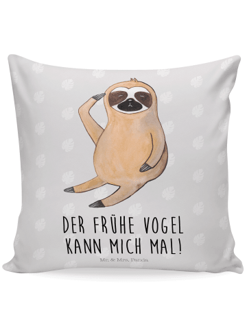 Mr. & Mrs. Panda 40x40 Kissen Faultier Vogel mit Spruch in Grau Pastell