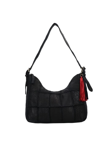 TASCHENDIEB Malvengasse Schultertasche Leder 31 cm in black bean