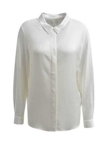 Milano Italy Bluse mit Kragen und Knopfleiste in Offwhite