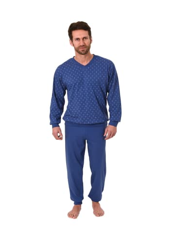 NORMANN Pyjama Schlafanzug langarm Bündchen - 21628 in marine