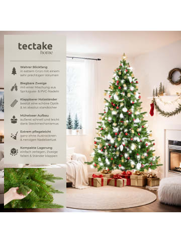 tectake Künstlicher Christbaum in Grün Spritzgussnadeln ständer Tannenbaum