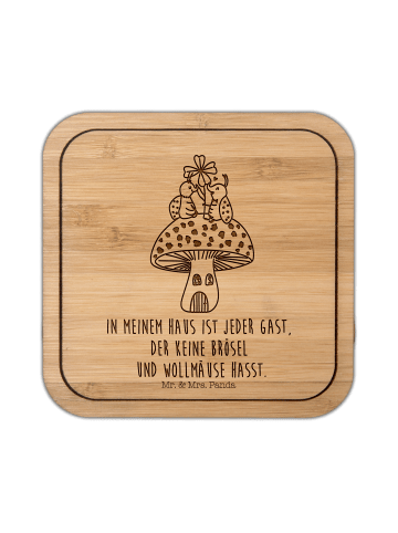 Mr. & Mrs. Panda Glasuntersetzer Marienkäfer Fliegenpilz mit Spruch in Transparent