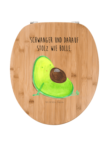 Mr. & Mrs. Panda Toilettendeckel Avocado Schwangerschaft mit Spruch in Braun