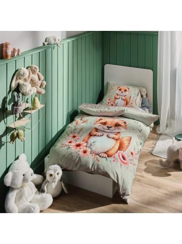REDBEST Microfaser Kinder-Wendebettwäsche in jade-taupe