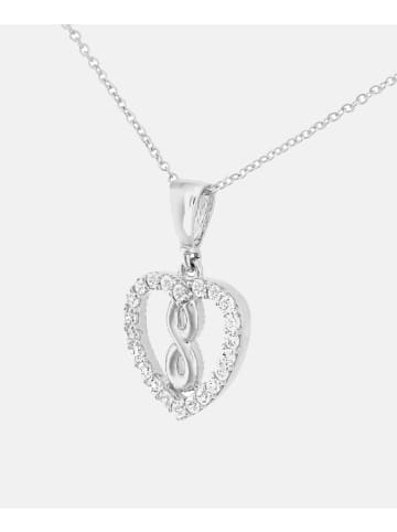 Diamant L'éternel Halskette mit Anhänger aus 375 Weißgold mit Zirkonia Herz-Design