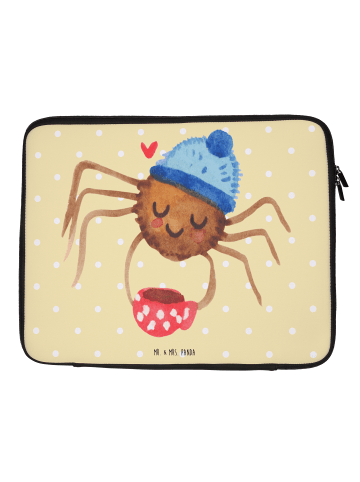 Mr. & Mrs. Panda Laptop Tasche Spinne Agathe Kaffee ohne Spruch in Gelb Pastell