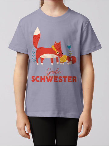 wat? Apparel T-Shirt Fuchs Große Schwester in Lavender