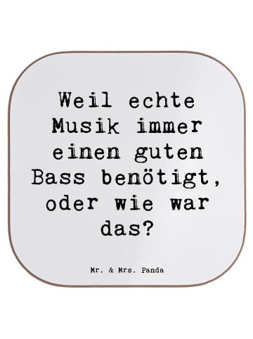 Mr. & Mrs. Panda Untersetzer Schlagzeug Basswunder mit Spruch in Weiß