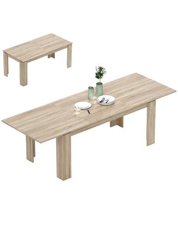 HOMCOM Esstisch-260L x 90B x 76,6H cm-Eiche