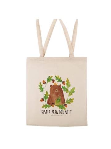 Mr. & Mrs. Panda Canvas Tasche Bär König mit Spruch in Creme