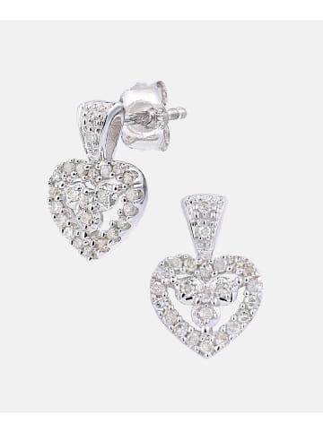 Diamant L'éternel Ohrringe aus 375 Weißgold mit Diamant Herz-Design