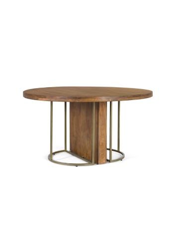 Giner y Colomer Runder Esstisch aus massivem Mangoholz 150 cm in Brown