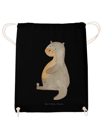 Mr. & Mrs. Panda Jutebeutel Otter Bauch ohne Spruch in Schwarz