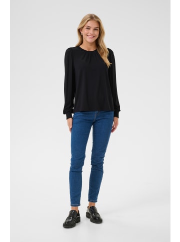 Kaffe Langarm-Bluse KAcharlotte Regular fit in Black Deep