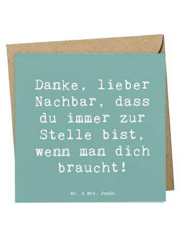 Mr. & Mrs. Panda Grußkarte Spruch Danke Nachbar mit Spruch in Meeresbrise