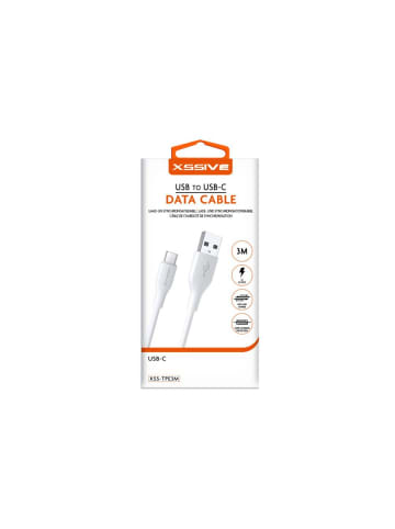 COFI 1453 2.4A 3 Meter Datenkabel 2.4A USB zu Typ-C (USB-C) Schnell in Weiß