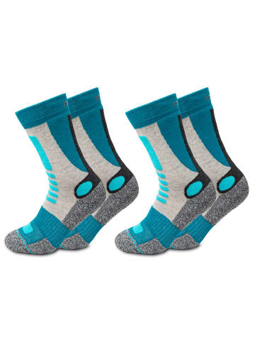 Occulto 2er Pack Wandersocken Gerlinde in Türkis-Grau
